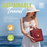 Medium Collapsible Hanging Toiletry Bag - Wine Red